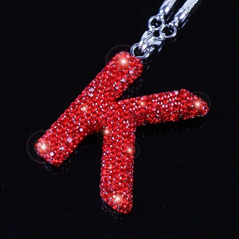 ToBeQueen Car Mirror Hanging Letter B Car Charm, Crystal Rhinestone Diamond Car Mirror Hanging Accessories, Cute Lucky Hanging Rhinestone Initial Car Pendant (Red,B) in Saudi Arabia