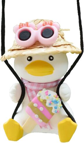 Swinging Duck Car Hanging Ornament, Cute Swing Duck Pendant Interior Rearview Mirror Decoration and Car Rear View Mirrior Hanging Accessories (Bottle duck) in Saudi Arabia