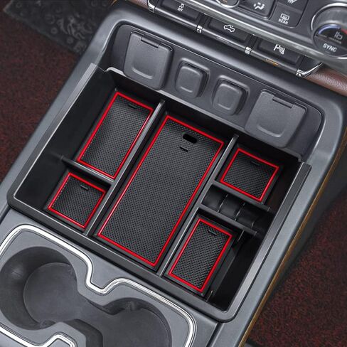 TACOBRO Full Center Console Organizer Compatible with 2014-2018 Sierra 1500 /Silverado 1500 Accessories 2015-2019 Silverado/Sierra 2500 3500HD Compartment Cover Insert Tray Storage, Blue in Kuwait