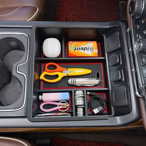 TACOBRO Full Center Console Organizer Compatible with 2014-2018 Sierra 1500 /Silverado 1500 Accessories 2015-2019 Silverado/Sierra 2500 3500HD Compartment Cover Insert Tray Storage, Blue in Kuwait