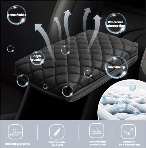 SHAOHAO for 2024 2025 Hyundai Kona Armrest Cover Compatible with 2024 2025 Hyundai Kona Accessories SE, SEL, N Line, Limited Center Console Cover 2024 2025 Kona SX2 Arm Rest Cover Soft Pad Protector in Kuwait