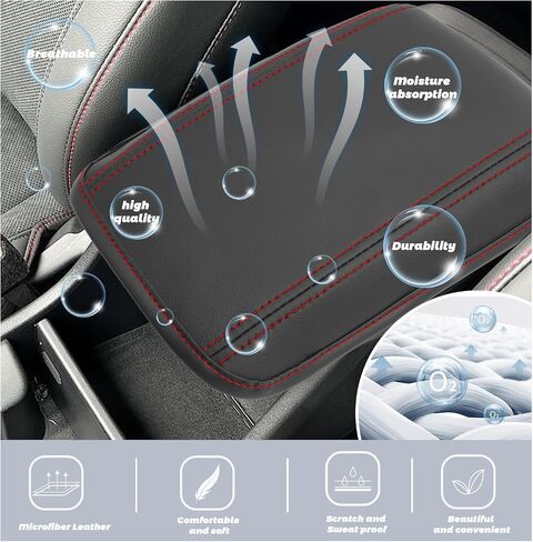 SHAOHAO for 2024 2025 Hyundai Kona Armrest Cover Compatible with 2024 2025 Hyundai Kona Accessories SE, SEL, N Line, Limited Center Console Cover 2024 2025 Kona SX2 Arm Rest Cover Soft Pad Protector in Kuwait