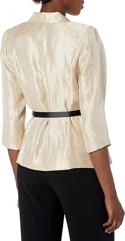 Alex Evenings Women's Stretch Taffeta 3/4 Sleeve Formal Blouse with Buttons, Special Occasion Dress Shirt in Saudi Arabia
