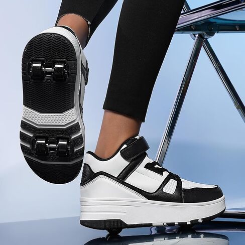 أحذية Nsasy Kids Roller Shoes للفتيات والأولاد على الموضة أحذية رياضية عالية الجودة بـ 4 عجلات قابلة للفصل أحذية التزلج على الجليد in Kuwait