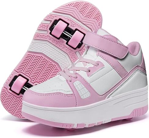 أحذية Nsasy Kids Roller Shoes للفتيات والأولاد على الموضة أحذية رياضية عالية الجودة بـ 4 عجلات قابلة للفصل أحذية التزلج على الجليد in Kuwait