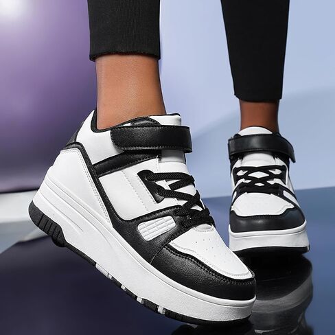 أحذية Nsasy Kids Roller Shoes للفتيات والأولاد على الموضة أحذية رياضية عالية الجودة بـ 4 عجلات قابلة للفصل أحذية التزلج على الجليد in Kuwait