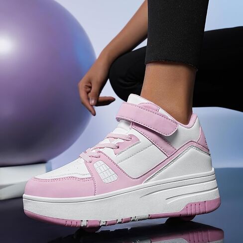 أحذية Nsasy Kids Roller Shoes للفتيات والأولاد على الموضة أحذية رياضية عالية الجودة بـ 4 عجلات قابلة للفصل أحذية التزلج على الجليد in Kuwait