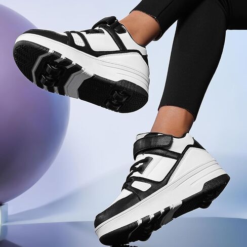 أحذية Nsasy Kids Roller Shoes للفتيات والأولاد على الموضة أحذية رياضية عالية الجودة بـ 4 عجلات قابلة للفصل أحذية التزلج على الجليد in Kuwait
