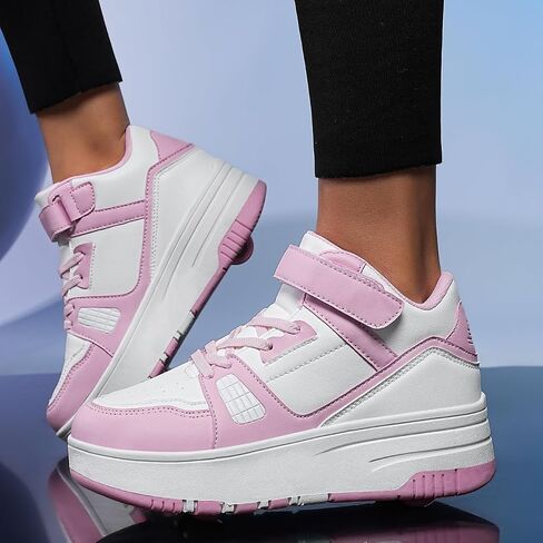 أحذية Nsasy Kids Roller Shoes للفتيات والأولاد على الموضة أحذية رياضية عالية الجودة بـ 4 عجلات قابلة للفصل أحذية التزلج على الجليد in Kuwait