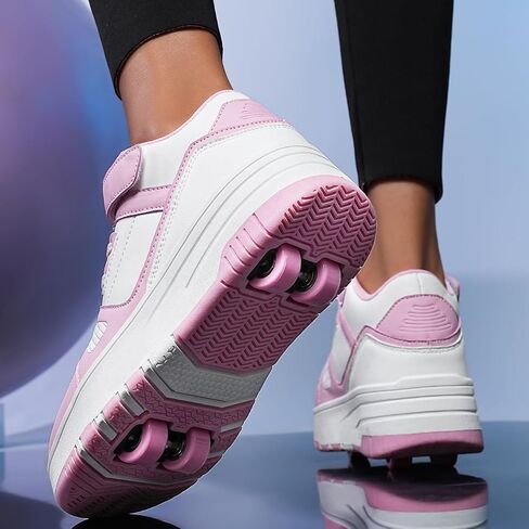 أحذية Nsasy Kids Roller Shoes للفتيات والأولاد على الموضة أحذية رياضية عالية الجودة بـ 4 عجلات قابلة للفصل أحذية التزلج على الجليد in Kuwait