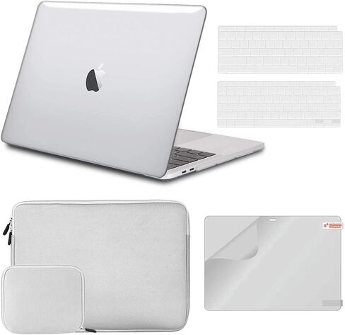iCasso Case Compatible with MacBook Air 13 inch Case 2020 2019 2018 A2337 M1/A2179/A1932 Touch ID, Hard Shell Case, Sleeve, Screen Protector, Keyboard Cover for MacBook Air 13'' with Small Bag - Black in Kuwait