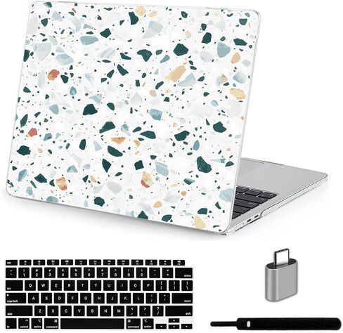 حافظة LanBaiLan متوافقة مع جهاز MacBook Air 13.6 بوصة M3 M2 Chip 2022 2023 2024 الإصدار مع شاشة عرض شبكية العين السائلة طراز A2681 A3113، حافظة بلاستيكية صلبة وغطاء لوحة مفاتيح، زهرة بألوان مائية in Kuwait
