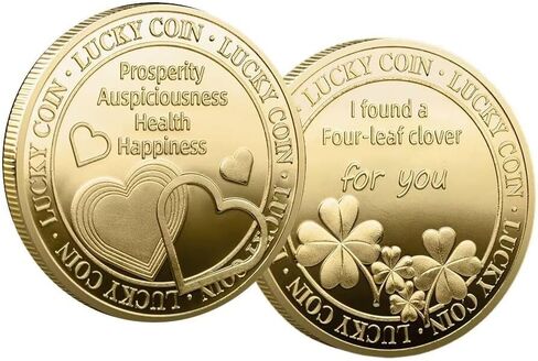 أربع أوراق البرسيم دلايات الحظ الازدهار نعم أو لا عملات معدنية/عملات عرافة صانع/عملة بطاقات التارو/عملة تحدي كوكبة/عملة صانع القرار in Kuwait