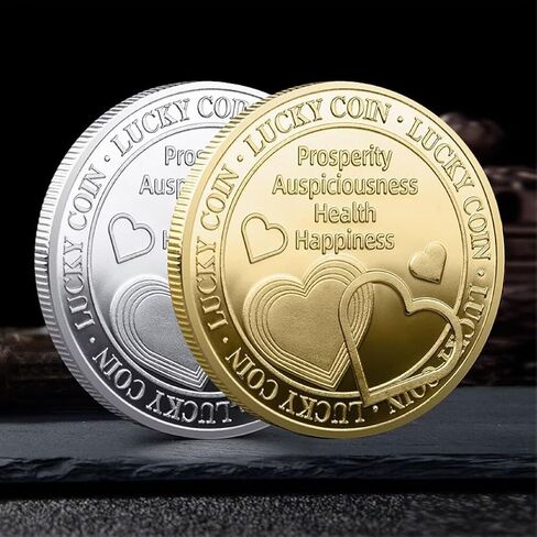 أربع أوراق البرسيم دلايات الحظ الازدهار نعم أو لا عملات معدنية/عملات عرافة صانع/عملة بطاقات التارو/عملة تحدي كوكبة/عملة صانع القرار in Kuwait