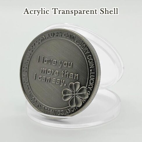JIANWEI Lucky Love Coin, I Love You Four-Leaf-Clover Lucky Coin Commemorative Coin, Romance Couple Collection Art Gifts Souvenir(as Shown) in Saudi Arabia