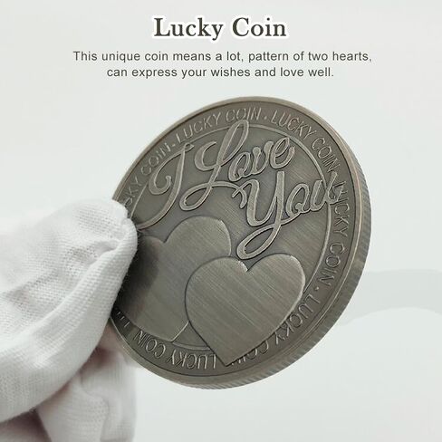 JIANWEI Lucky Love Coin, I Love You Four-Leaf-Clover Lucky Coin Commemorative Coin, Romance Couple Collection Art Gifts Souvenir(as Shown) in Saudi Arabia