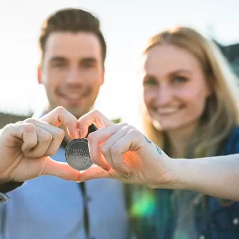 JIANWEI Lucky Love Coin, I Love You Four-Leaf-Clover Lucky Coin Commemorative Coin, Romance Couple Collection Art Gifts Souvenir(as Shown) in Saudi Arabia