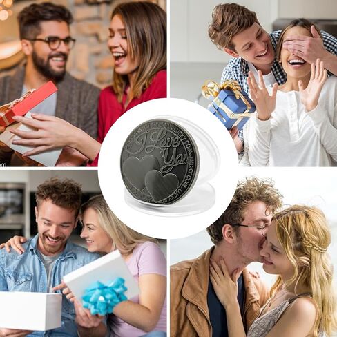 JIANWEI Lucky Love Coin, I Love You Four-Leaf-Clover Lucky Coin Commemorative Coin, Romance Couple Collection Art Gifts Souvenir(as Shown) in Saudi Arabia