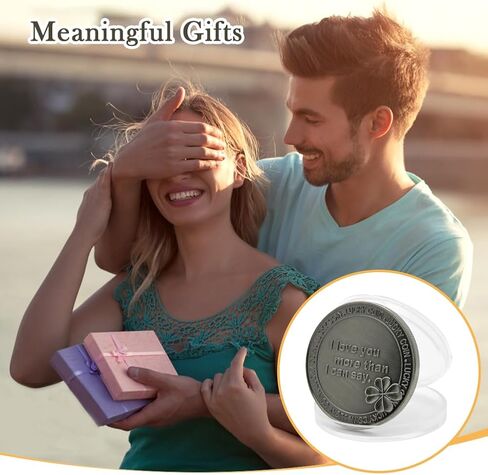 JIANWEI Lucky Love Coin, I Love You Four-Leaf-Clover Lucky Coin Commemorative Coin, Romance Couple Collection Art Gifts Souvenir(as Shown) in Saudi Arabia