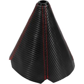 16mm Manual Car Shift Boot,Carbon Fibre Leather Gear Shift Cover for Dust Prevention & Protection,Universal Car Interior Accessories(Black)