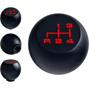 JGR Black Billet Aluminum Flat Top Classic 4-Speed 3/8"-16 Shift Knob Reverse Down Left Shift Pattern