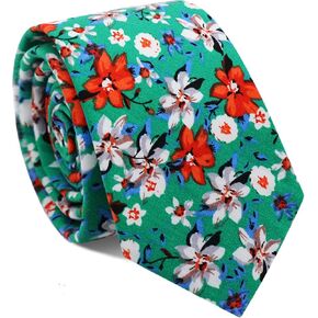Mantieqingway Floral Ties for Men, Cotton 2.75 Inches Mens Floral Tie Neckties for Weddings, Party, Daily Use, T-shirt, Suit