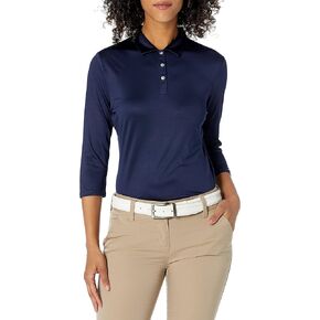 Callaway Women's Basics Quarter Sleeve Solid Polo Shirt
