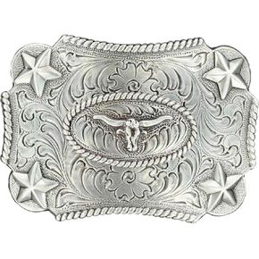 Nocona Belt Co. Kids Silver Longhorn Buckle Silver