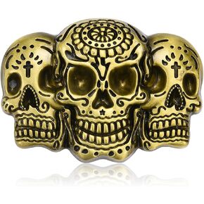 MASOP VOGU Skull Head Belt Buckle for Men Western Cowboy Belt Buckle Small Vintage Belt Buckles Novelty Belt Buckle for Women