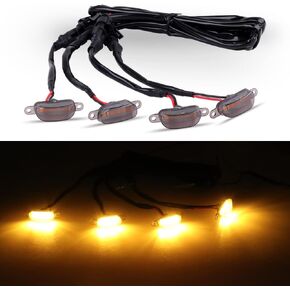 Led Grilles Marker Amber Light for Ford 2004-2019 F150 F250 F350 and 2013-2018 Ram 1500 Smoked Shell for Trucks 4pcs