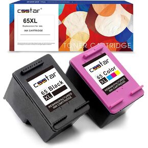 65 XL Ink Cartridges Compatible Replacement for HP Works with DeskJet 3752 3722 3755 3772 3700 2600 2622 Envy 5055 5070 5000 Printer(1 Black,1 Tri-Color)