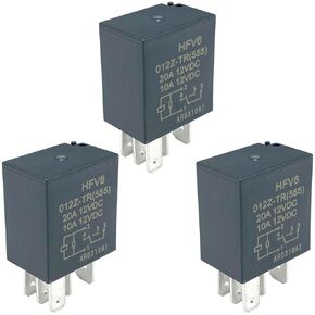 3-Pack HFV6 012Z-TR(555) Relay 20A 12VDC 5-Pin Compatible for Some GM Vehicles