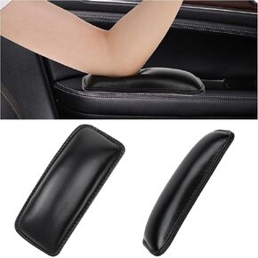 Knee Leg Elbow Cushion Pad for Car Center Console, 2 Pack Soft Leather Car Armrest Pillow Thigh Support Comfort Pillow Black Door Armrest Elbow Pillow Auto Interior Accessories for Pain Relief