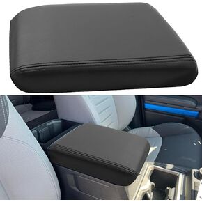 Center Console Armrest Cover Fit for Toyota Tacoma Accessories 2024 2025, Arm Rest Box Protective Cover, Armrest Lid Leather Cover, Middle Console Cover (Red Stitches)