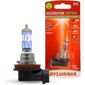 SYLVANIA - H11 SilverStar Ultra - High Performance Halogen Headlight Bulb, High Beam, Low Beam and Fog Replacement Bulb, Brightest Downroad with Whiter Light, Tri-Band Technology (Contains 1 Bulb)