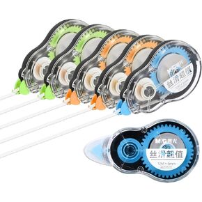 M&G 6 Pack 39 Ft White Out Tape, White Out Correction Tape Tear Resistant Whiteout Tape Easy to Use Instant Bulk Cool Transparent Dispenser for Classroom Office Home, Black