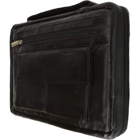 Large Cross Bible Book Cover Genuine Leather with Handle (Cross Black)