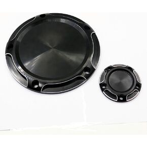 Black Derby Cover and Timer Timing Engine Cover for Harley Road King Dyna Softail Electra Glide 1996-2013 CNC-01