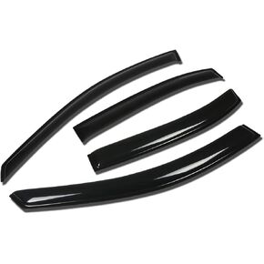 DNA MOTORING Set of 4 Tape-On Carbon Fiber Pattern Styling Window Visor Deflector Rain/Sun Guard Compatible with Hyundai Sonata 2006-2010, WVS-180-CF
