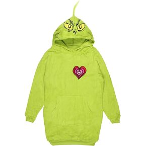 Dr. Seuss GRINCH Women's Grow Your Heart 3 Sizes Adult Hooded Costume Sleep Pajama Nightshirt