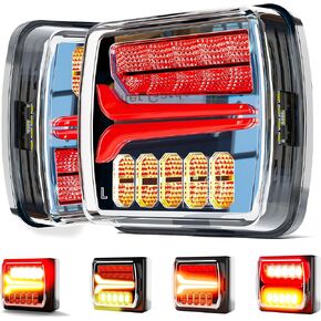 2PCS Rechargeable Magnetic Wireless LED Trailer Rear Lights Kit, Universal LED Turn Brake Parking Lights Board Tail Brake Stop Indicator License Plate Lamp for Trucks, Trailers, Caravans, RVs
