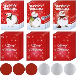 120 Pieces Christmas Scratch Off Cards Xmas Blank Holiday Lottery Cards with Christmas Winter Patterns for Small Business Restaurant Teacher Festive Raffle Ticket Supplies(Snowman Elk Santa Claus)