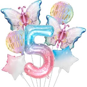 Butterfly Balloons for 8th Birthday Decorations for Girls, Butterfly Foil Balloon for Butterfly Theme Birthday Party Decorations Supplies