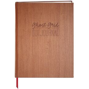 BookFactory Ghost Grid Dot Journal/For Large Bullet Journaling/Grid Notebook - 168 Dotted Pages, Soft-Touch Light Woodgrain Hardbound, 8.5" x 11" (JOU-168-7CS-AXE94000(DotJournal))