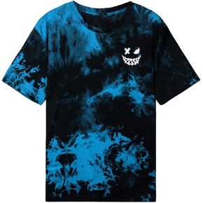 SweatyRocks Boy's Graphic T Shirts Crewneck Short Sleeve Tie Dye Casual Tee Top