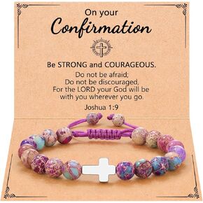 UPROMI Cross Bracelet for Girls Baptism First Communion Confirmation Gifts for Teen Girls