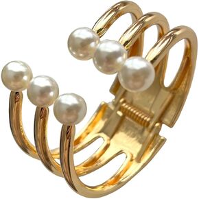 18K Gold Plated Pearl Cuff Bracelet | Gold Pearl Bangle