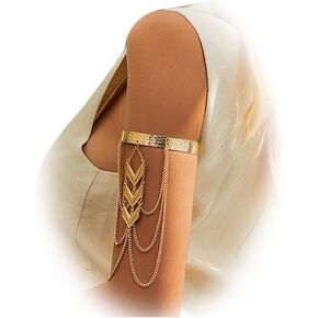 Gold Silver Arm Cuff Upper Bracelet for Women Fashion Arm Band Cuff Jewelry Rave Arm Bracelets Accessories (Gold 3)