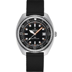 Certina, Mens, DS PH1000M Powermatic 80, Stainless Steel, Swiss Automatic, Watch, Black, Plastic, 20, (C0249071805100)