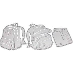 "School Bag Die Cut for Card Making, Backpack Metal Cutting Dies Congratulations Die Cuts Birthday Embossing Stencils Template for DIY Scrap-Booking Decor Wedding Birthday Blessing Card